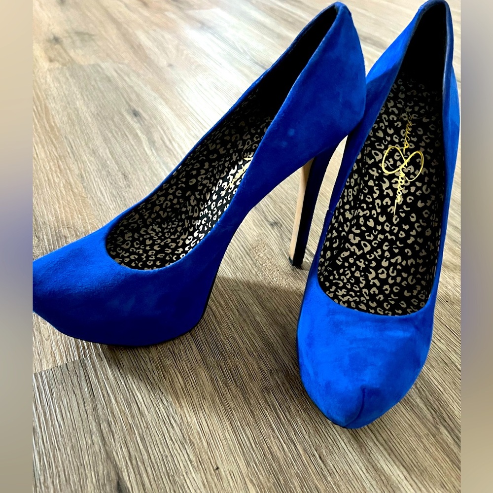 Jessica Simpson Blue Suede High Heel Pumps